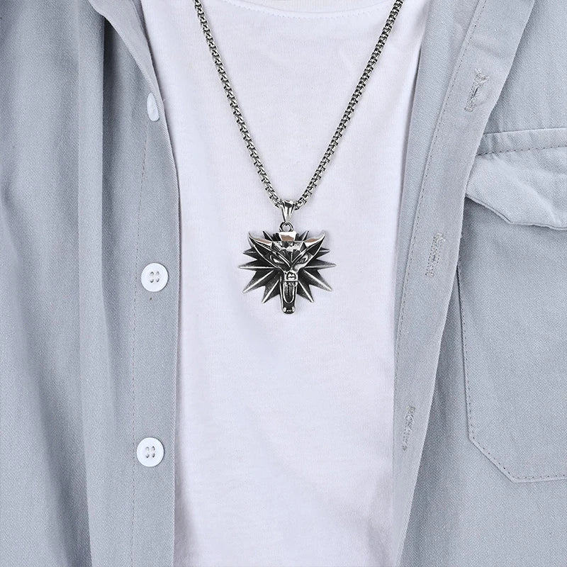 Wolf Stainless Steel Pendant Necklace