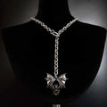 Gothic Personality Punk Necklace Long Gothic Bat Pendant Necklace Exaggeration Sweater Chain Jewelry Halloween Party Accessories