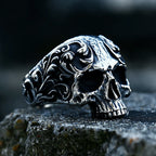 Gothic Skull Steel Ring Vintage Carved Punk 316L