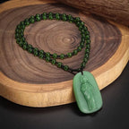 Exquisite Buddhist Imitation Jade Pendant Necklace For Men Women Religious Personality Amulet Buddha Necklace Accessories Gift