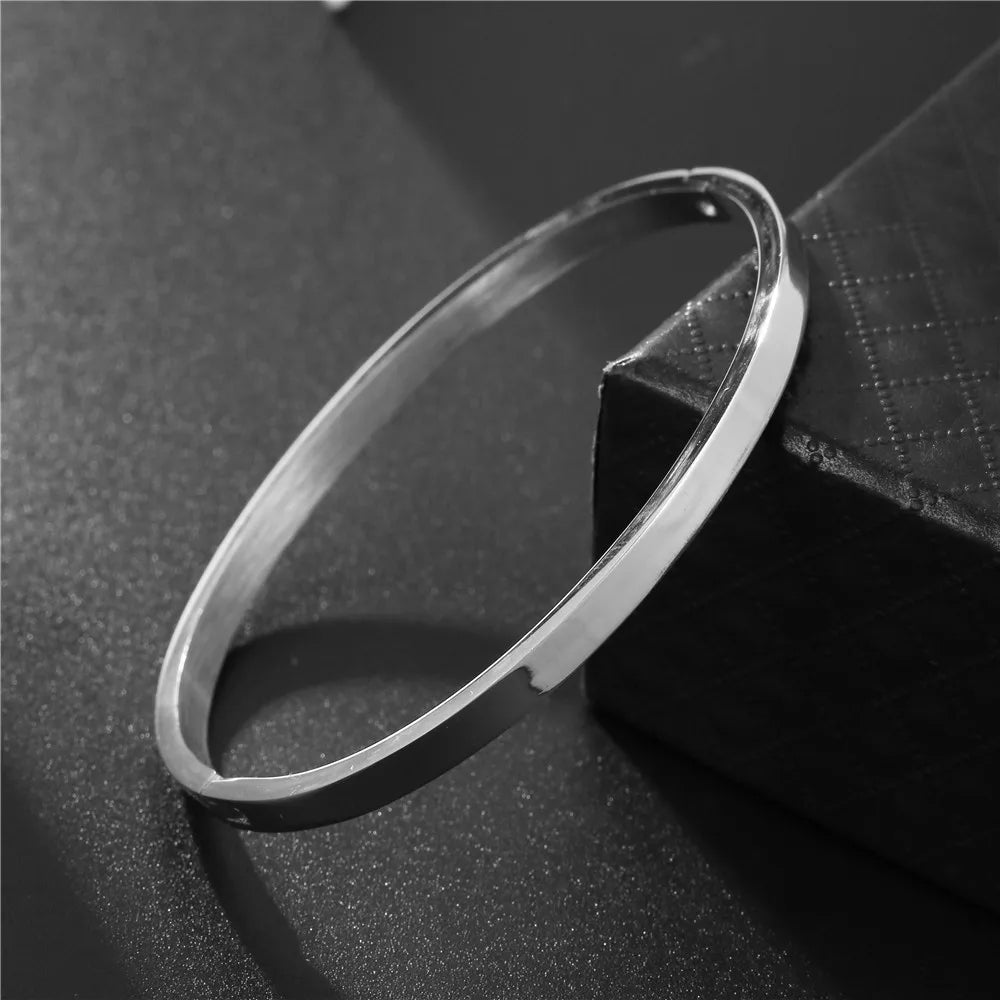 Fashion Design Stainless Steel Curved Tableware Fork Open Bracelet Men and Women Personality Charm Hip Hop Casual
