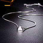 925 Sterling Silver Necklace 18 inches Box chain Simple geometry triangle Pendant For Women Fashion Jewelry Christmas Gifts