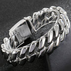 Steampunk Polished Casting Stainless Steel Bracelet for Man Hip Hop 20MM Wide Cuff Link Chain Wristband Birthday