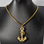 Luxury Men's Women's Pirate Ship Anchor Pendant Necklace