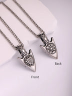 Viking Arrowhead Valknut Pendant Necklace — Stainless Steel