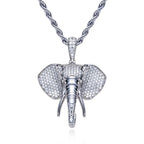 Iced Out Elephant Pendant — 925 Silver