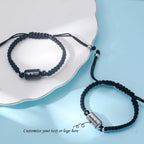 Custom Cylinder Urn Adjustable Braid Bracelet for Women Men Stainless Steel Cremation Ashes Memorial Keepsake Jewelry