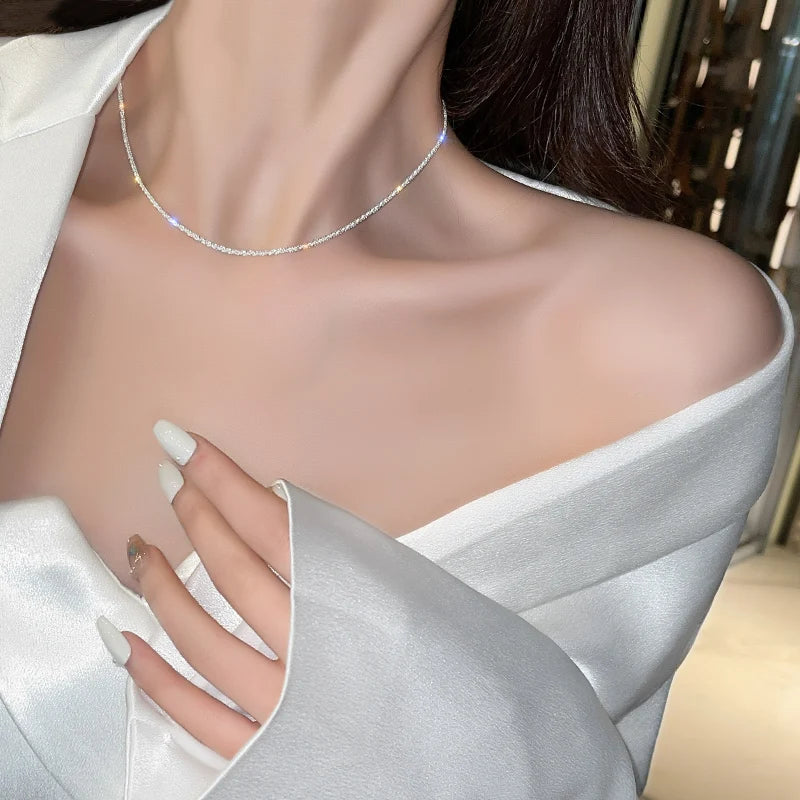 Minimalist Pendant Chain Necklace — Stainless Steel