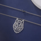 Skyrim Wolf Amulet Cut Out Pendant Necklace Men Women Stainless Steel Hip Hop Box Chain Necklaces Animal Jewelry Birthday Gift