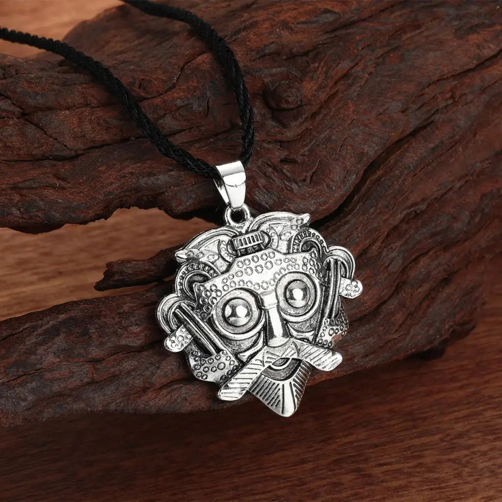 Knitial April Stainless Steel Loki's Mask Viking Pendant Amulet Sterling Silver Necklace Scandinavian Viking Jewelry