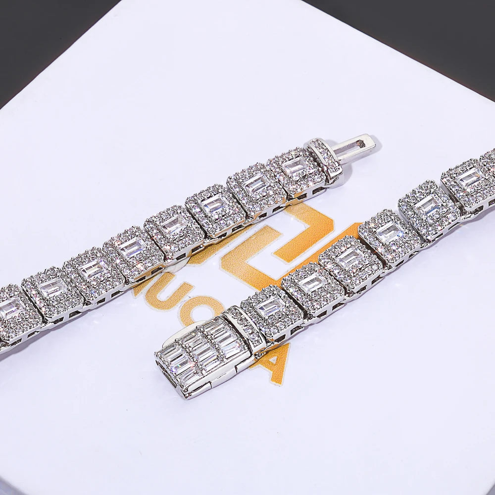 Tennis Chain Necklace Stainless Steel 7.5MM Cluster