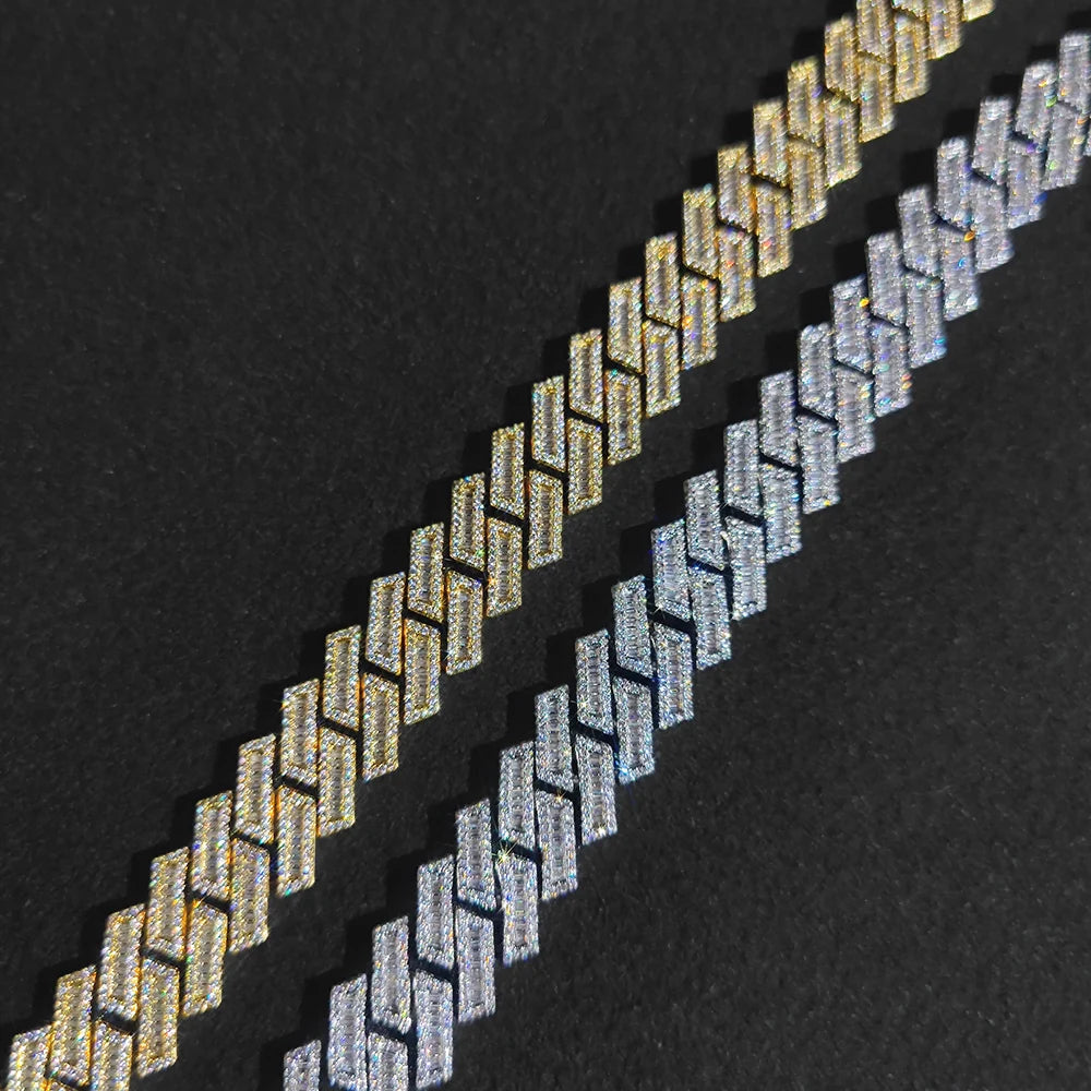 Iced Out Cuban Chain Necklace Stainless Steel 18/19MM