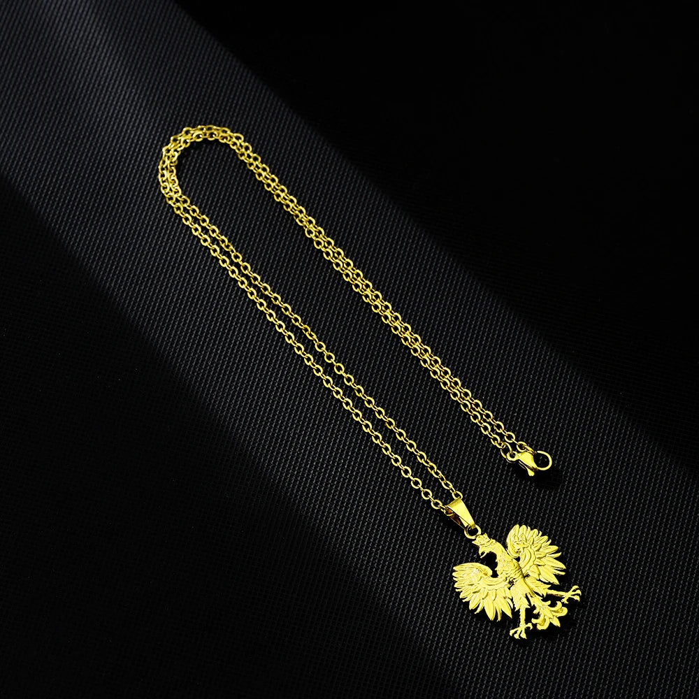 Poland Eagle Pendant Necklace — Two-Tone