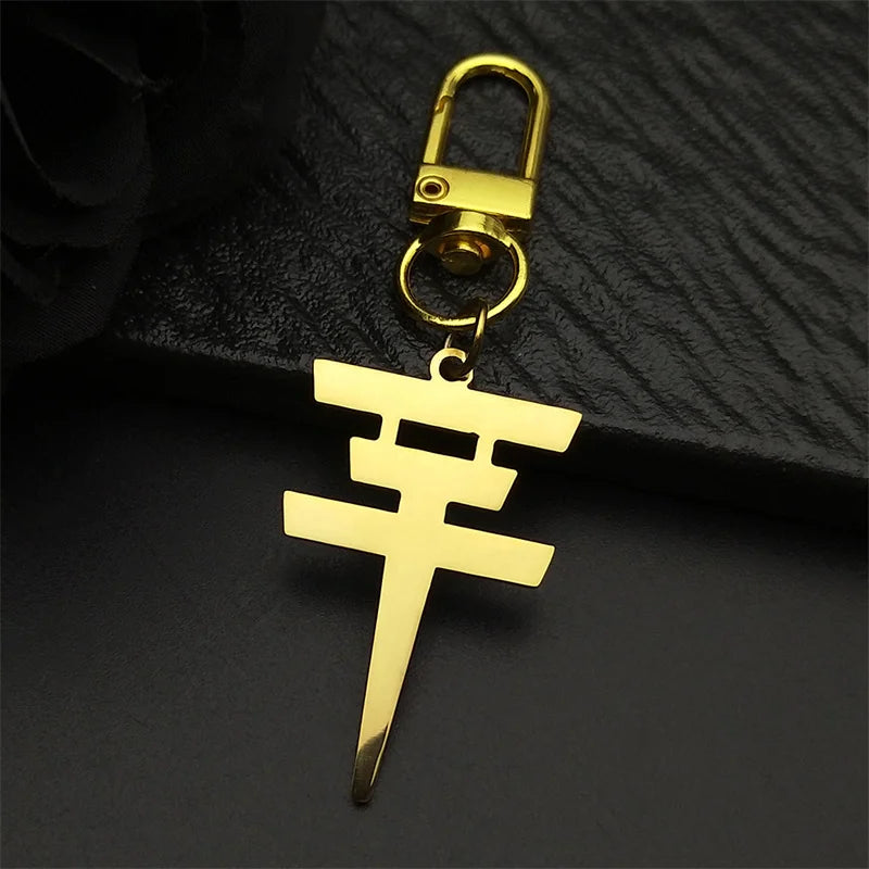 Rock Band Music Keychain Pendant — Gold