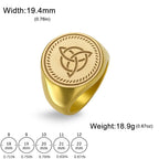 Celtic Trinity Knot Triquetra Signet Ring Engraved Spiritual Protection Ring Irish Knot Symbol Statement Jewelry