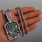 Saint George Cross Pendant Necklace — Stainless Steel