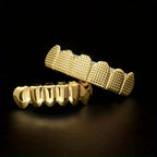 Textured Grid Teeth Braces Stickers — Upper & Lower Decorative