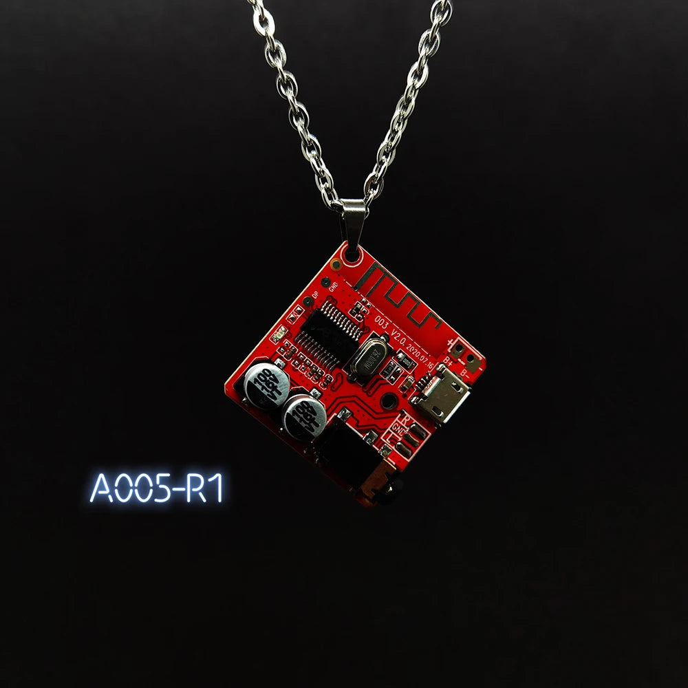 Y2K Cyberpunk Necklace PCB Electric Board Pendant Necklace for E-girl Women Hip Hop Stainless Steel Ins Necklace