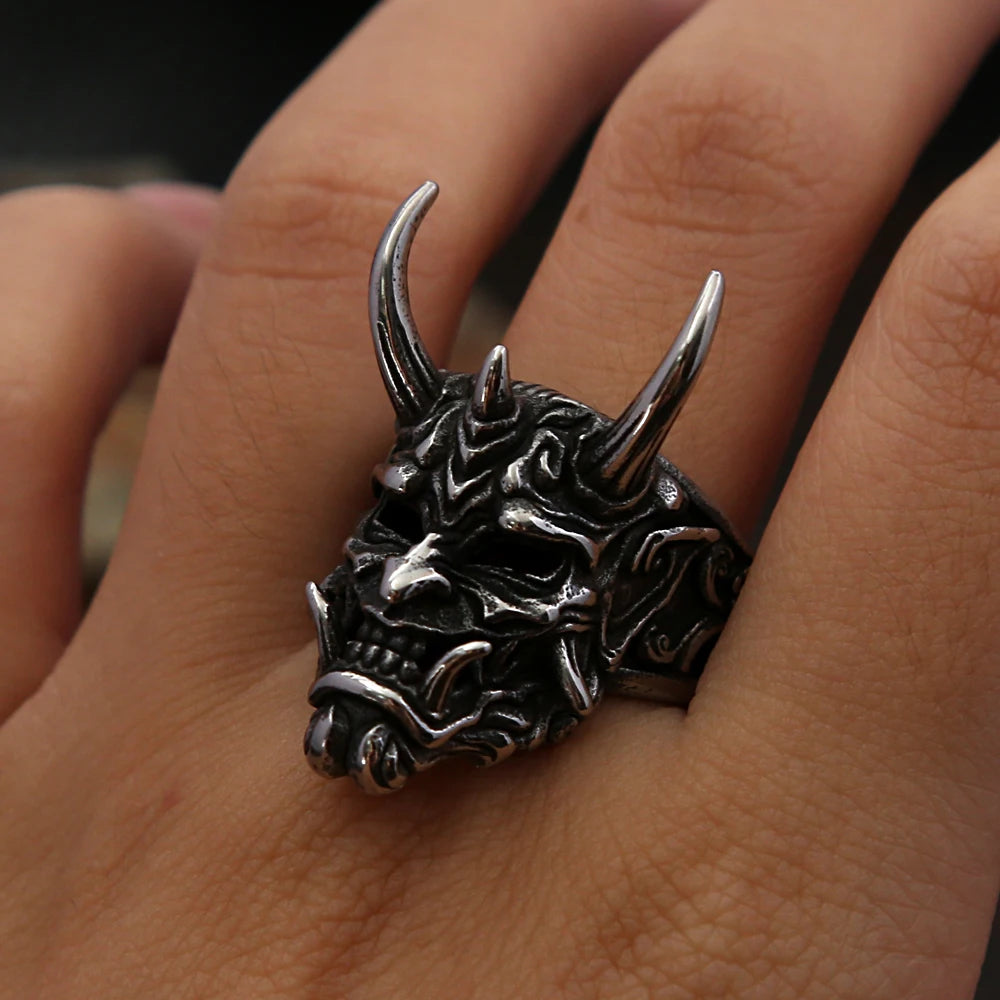 Gothic Skull Mask Ring — Stainless Steel