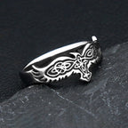 Vintage Simple Stainless Steel Vikings Raven Ring Fashion Nordic Celtic Knot Rings For Men Women Amulet Jewelry Dropshipping