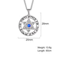 Jeshayuan Star Of David Pendant Necklace With Rhinestone Stainless Steel Hebrew Letter Jewish Talisman Jewelry Necklace