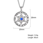 Jeshayuan Star Of David Pendant Necklace With Rhinestone Stainless Steel Hebrew Letter Jewish Talisman Jewelry Necklace