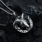 Vintage Viking Nordic Goat Skull Valknut Pendant Necklace For Men Stainles Steel Rune Biker Unique Amulet Jewelry Gift Wholesale