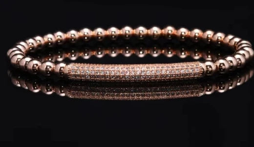 3pcs/Set Luxury Gold Color Beads Royal King Crown Dice Charm CZ Ball Bracelet Mens Fashion Bracelets & Bangles Multi