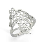 Teamer Hollow Cute Wolf Stainless Steel Ring for Women Men Open Wide Vintage Geometric Animal Finger Ring Jewelry Gift Wholesale
