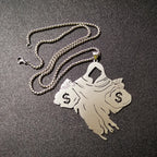 Large 3inch Tall MOUND RICH Haunted Charm Stainless Steel ICP Pendant Necklace 30inch For Mens Gifts