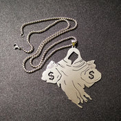 Large 3inch Tall MOUND RICH Haunted Charm Stainless Steel ICP Pendant Necklace 30inch For Mens Gifts
