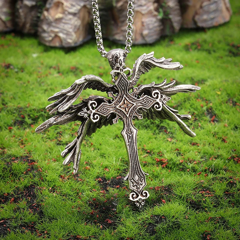 Vintage Catholic Cross Pendant Necklace — Amulet