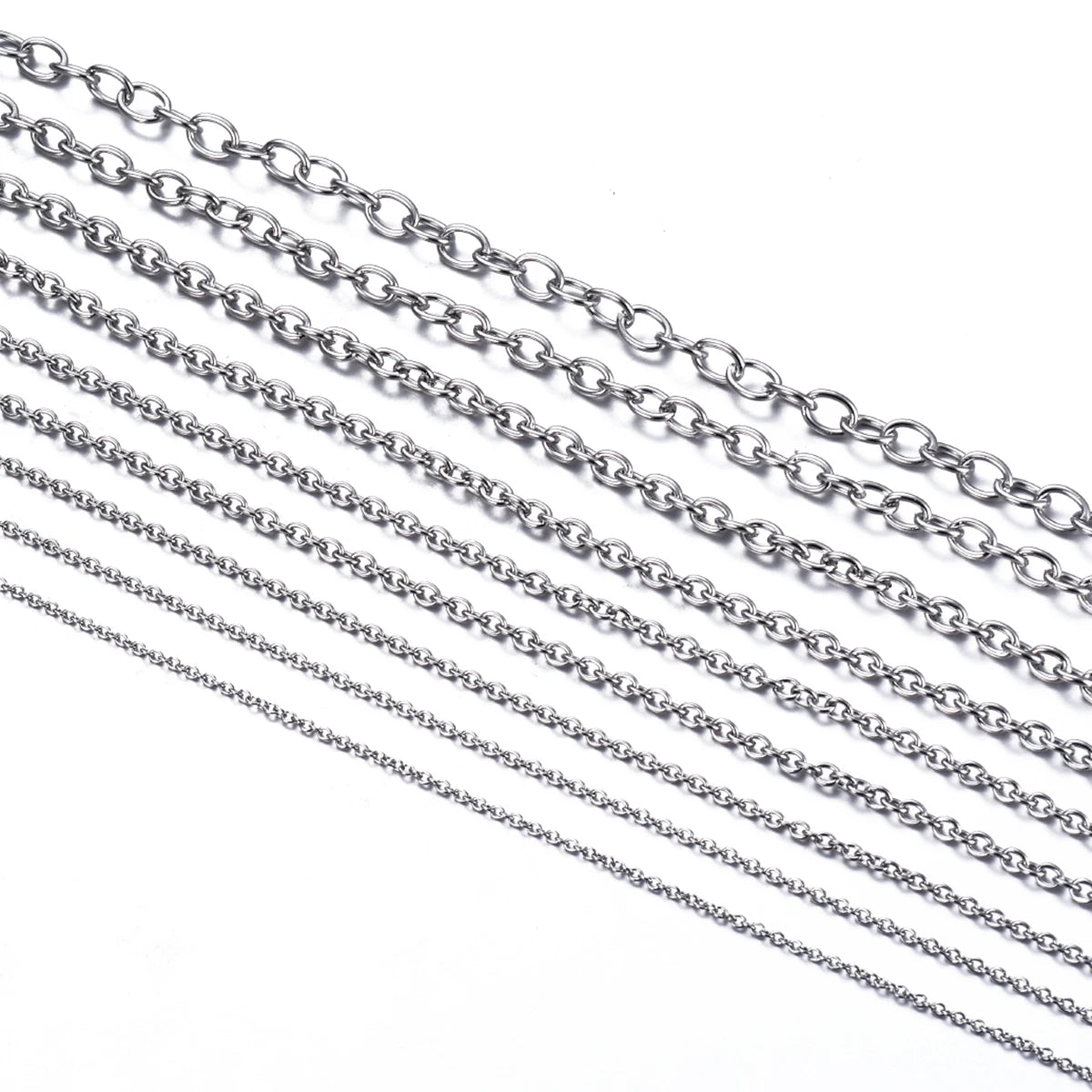 1Pcs Width1.5-4.5mm Stainless Steel Cross O Chain  Women Men Necklace Finding Pendant DIY Wholesale Jewelry 40-100cm Dropship