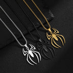 Gothic Accessories Spider Pendant Halloween Horror Spider Necklace Stainless Steel Material Vacuum Plated Non Fading