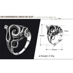 Real 925 Sterling Silver Snake Rings for Men Women TV Drama Natural Born Killers Retro Punk Fine Jewelry Best Gift For