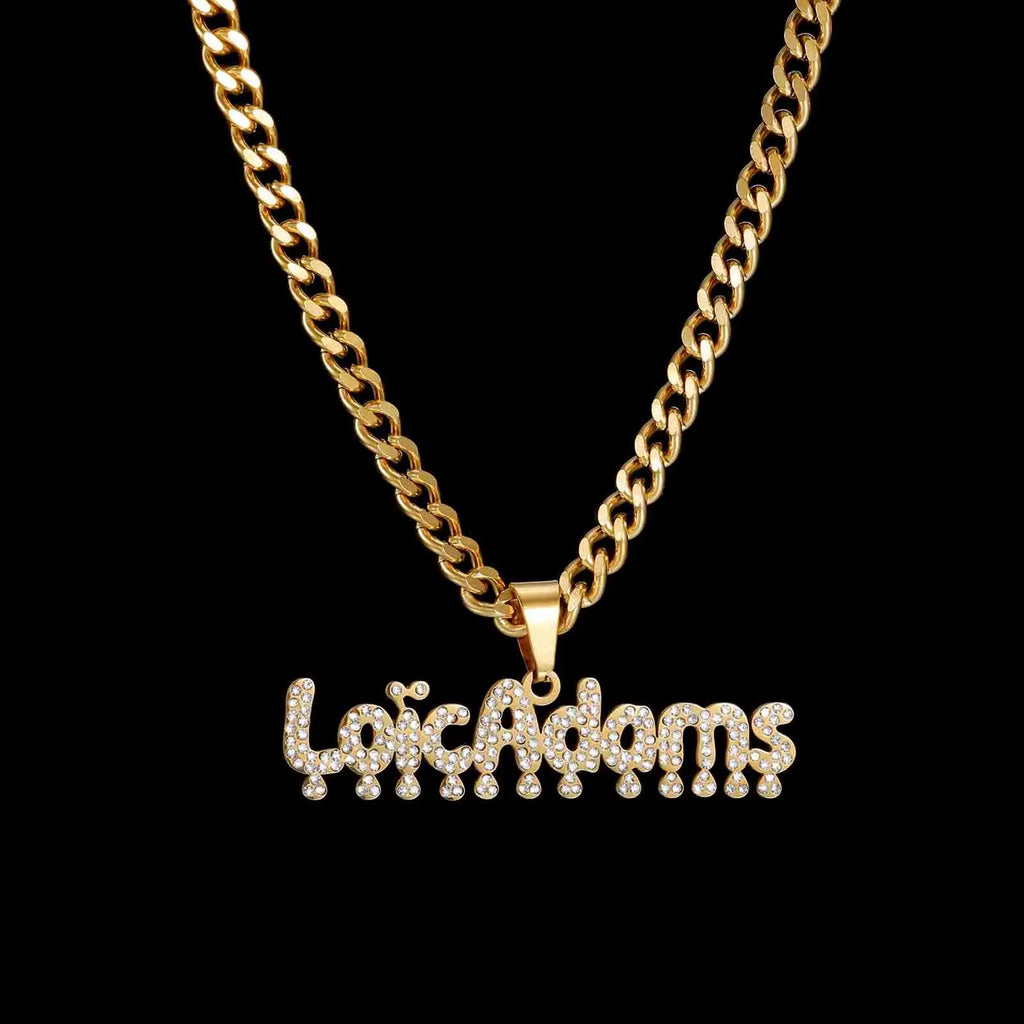 Personalized Custom Zircon Name Necklace Stainless Steel for Women Men Double Layers Zircon Twist Chain Birthday Jewelry Gift