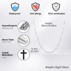 Mobius Bamboo Cross Link Chain Necklace 3mm — Stainless Steel