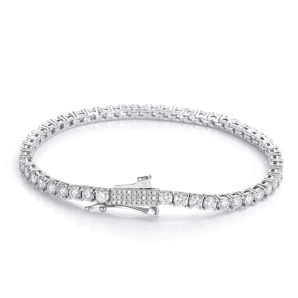Iced Out CZ Tennis Chain Necklace, 4mm — Copper Alloy
