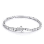 Iced Out CZ Tennis Chain Necklace, 4mm — Copper Alloy