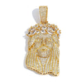 Gold Jesus Face Pendant Necklace Iced Out 18K