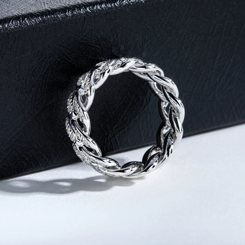 Iced Out Cuban Ring — 925 Silver