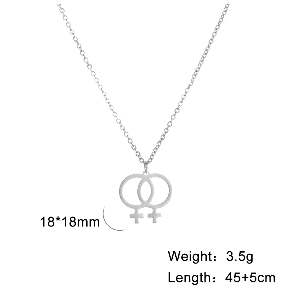 Amaxer Vintage Female Symbol Feminist Venus Necklace for Women Pendant Necklaces Chain Choker Jewelry Gift