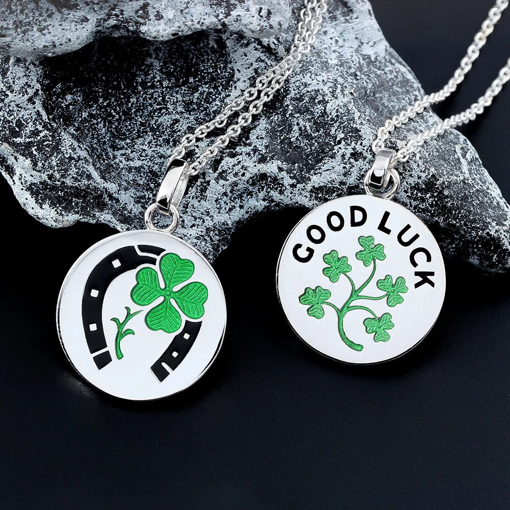 Clover Horseshoe Pendant — 925 Silver