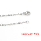 Fnixtar 10Pcs Chain Necklaces 40/45/50/55/60cm Stainless Steel Flat Cable Chain 1/1.5/2mm DIY Jewelry Accessories