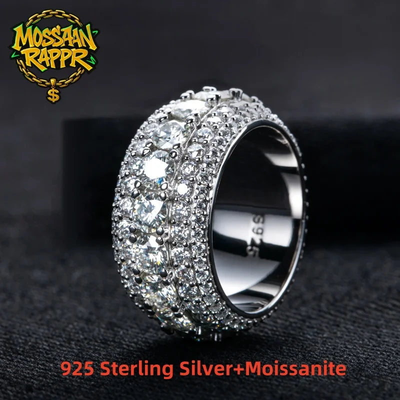 Iced Out Diamond Ring — 925 Silver