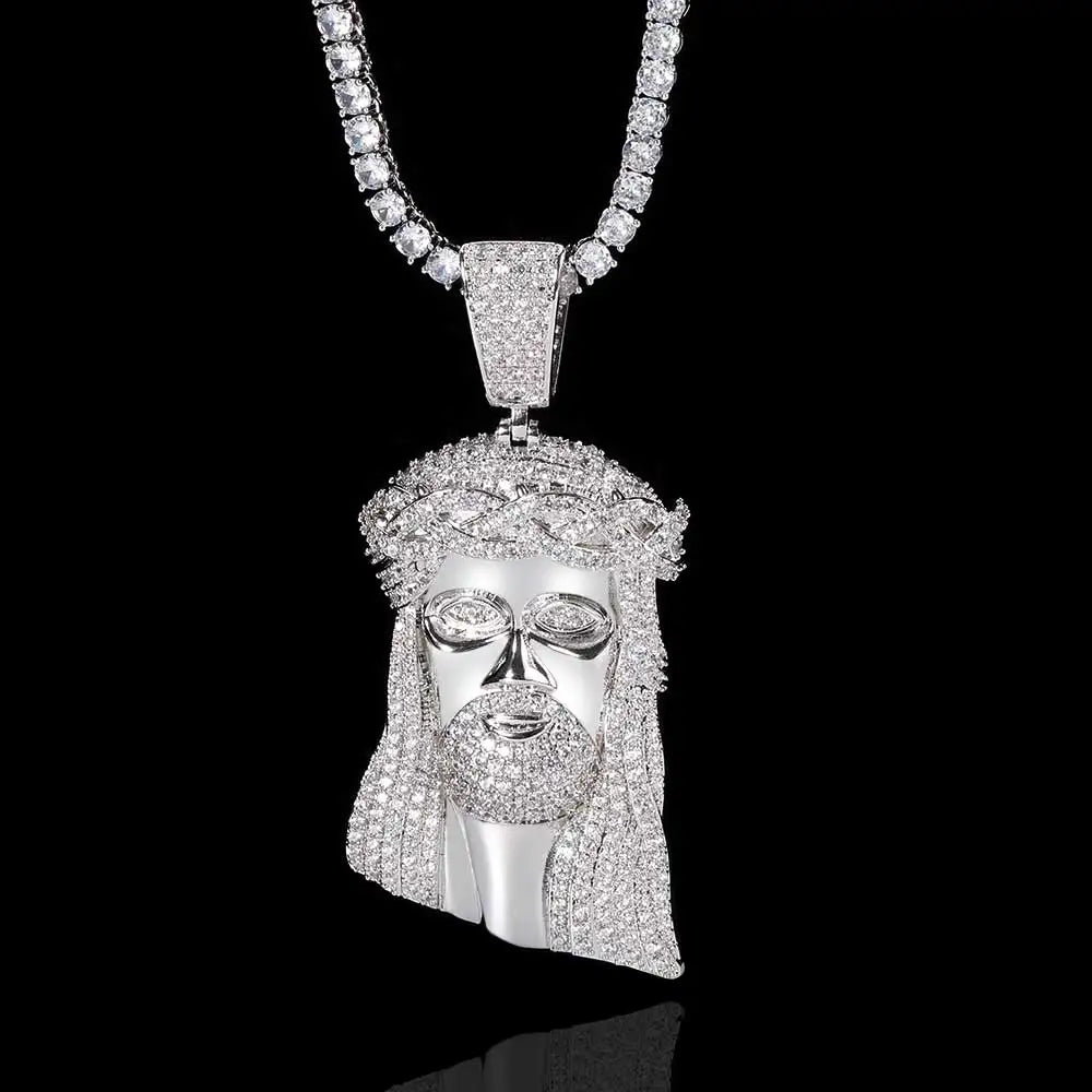 Necklaces Chain For Women Mens Full Iced Out Zircon Custom Big Jesus Pendant With Cuban Chain Hip Hop Jewelry