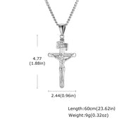 Crucifix Jesus Cross Pendant Necklace — Stainless Steel