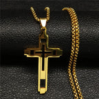 Cross Steel Pendant Hollow Religion