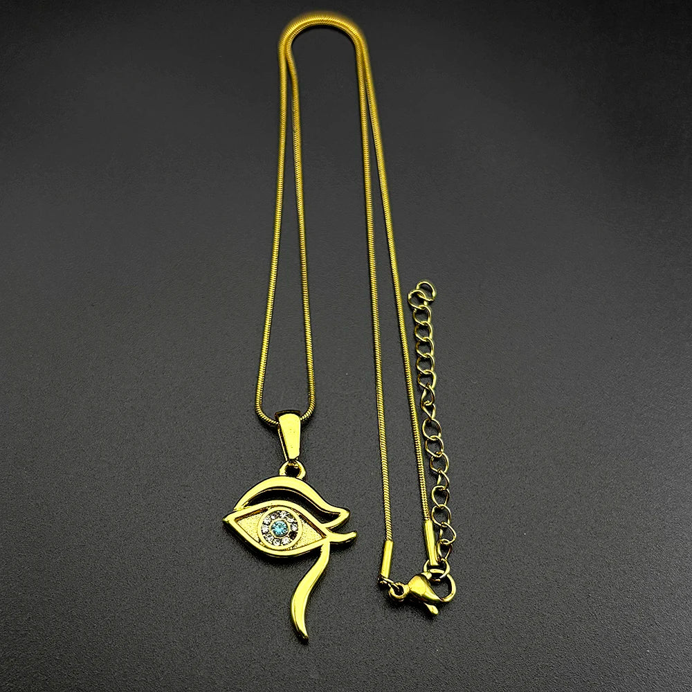 Eye of Horus Pendant Necklace — Stainless Steel
