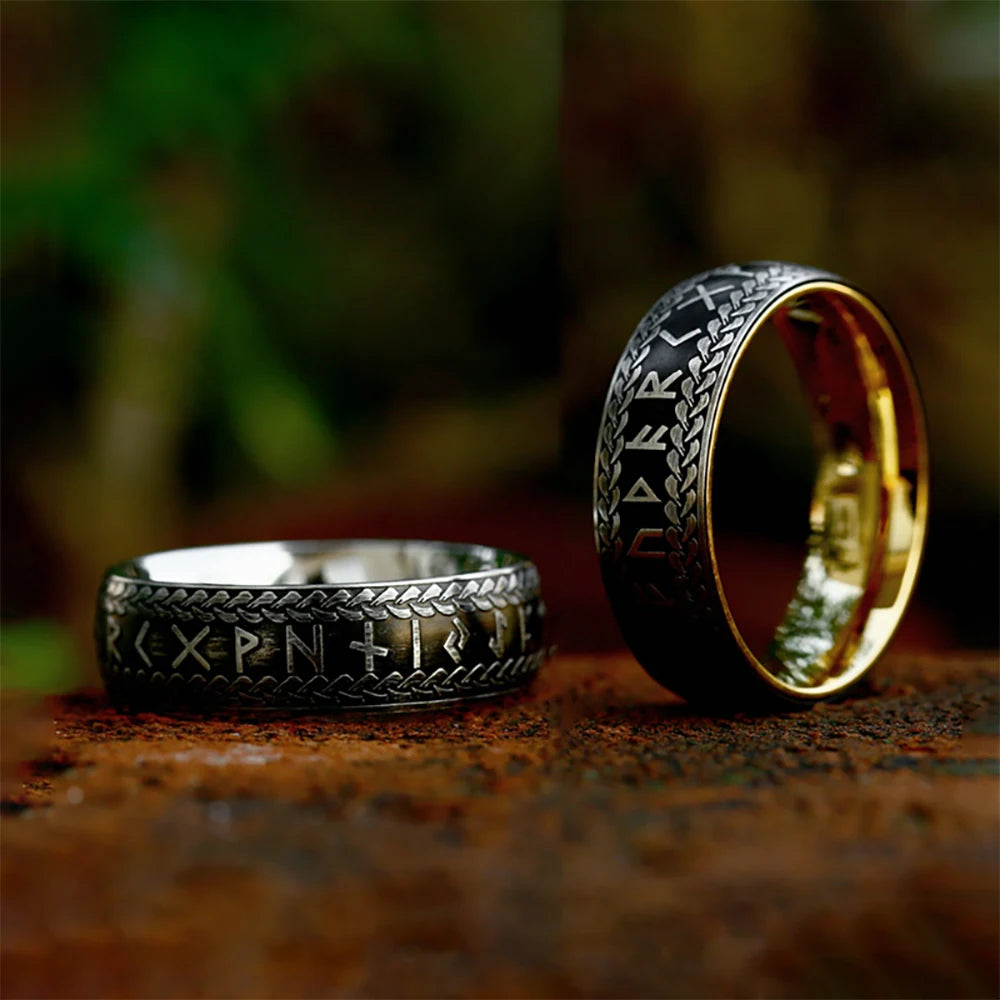 Nordic Viking Rune Ring — Stainless Steel